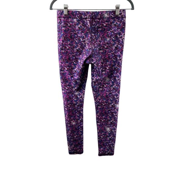 TEREZ x Peloton Purple Sequin Leggings Speckles High Waist Waistband Pull On M - Picture 6 of 10
